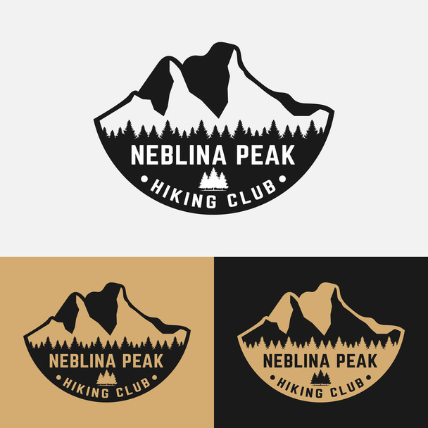 Mountain of Neblina Peak for Adventure Outdoor Hiking Camping Hunting Sport Gear Apparel Business Brand Απλό Κλασικό Μοναδικό Hipster Vintage Σχεδιασμός Λογότυπο. - Διάνυσμα, εικόνα