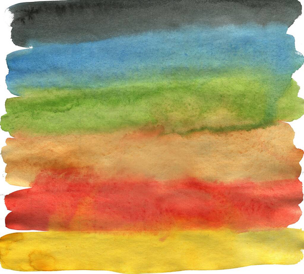 Suluboya Gökkuşağı Renkli Çizgili El Çizimi Arkaplanı. - Fotoğraf, Görsel