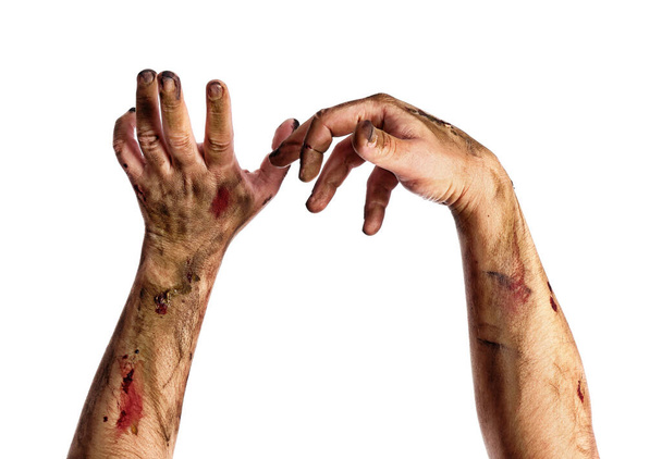 Hands of zombie on white background - Photo, Image