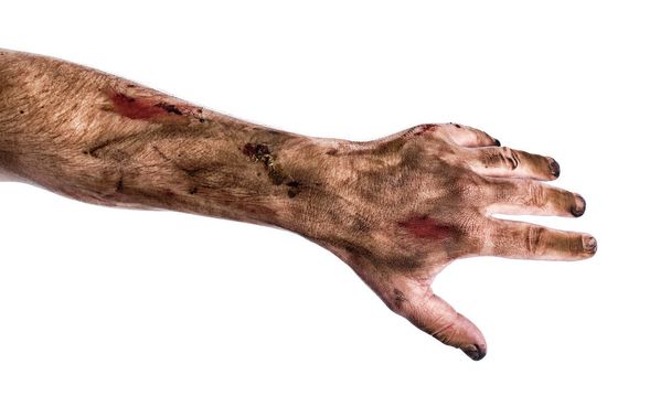 Main de zombie sur fond blanc - Photo, image