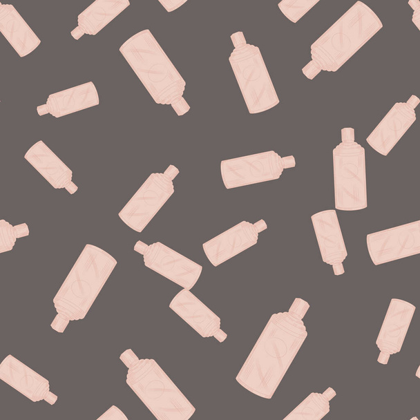 Nahtloses Muster retro chinesische Flasche auf grauem Hintergrund. Zufällige Texturvorlage für Menü-Restaurant. Designvektorillustration. - Vektor, Bild