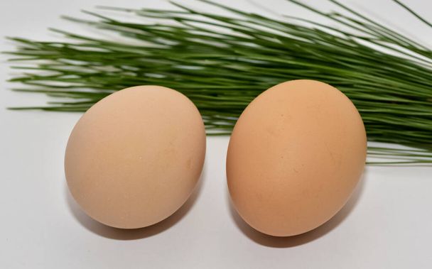 animal products, brown chicken eggs. - Photo, Image