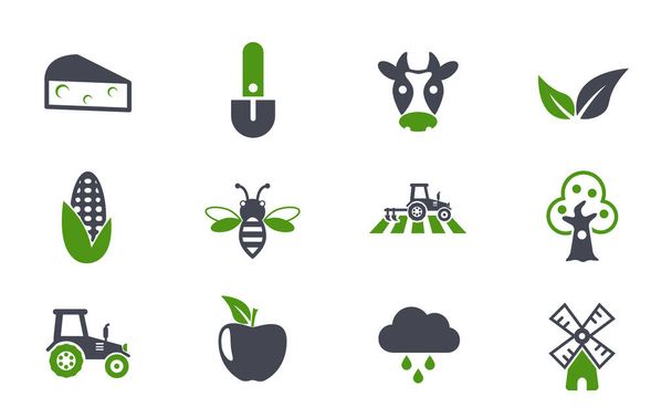 agricoltura icone vettoriali semplici - Vettoriali, immagini