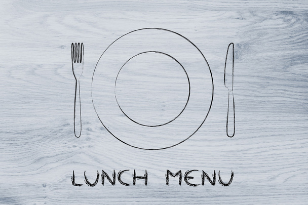 fork and knife, restaurant themed design: menu of the day - Photo, Image
