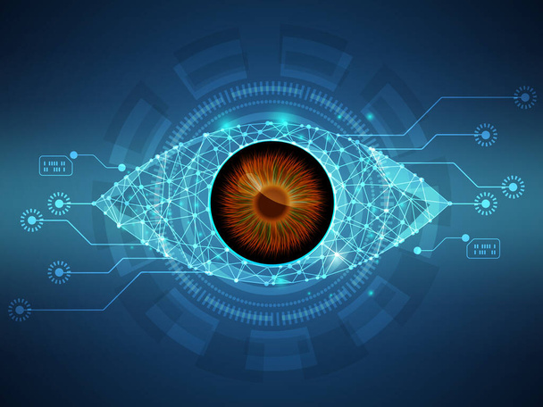 αφηρημένη μάτι φουτουριστική τεχνολογία φόντο διανυσματική απεικόνιση - Διάνυσμα, εικόνα