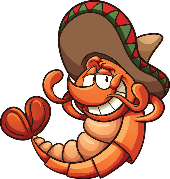 Мексиканские креветки
 - Вектор,изображение