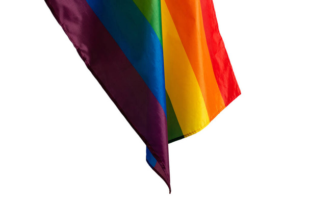Rainbow flag as a background. Top view. LGBT flag.  - Foto, immagini