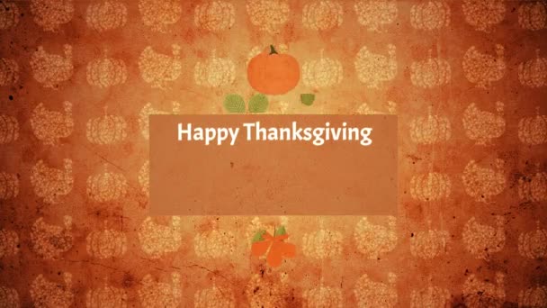 Feliz Día de Acción de Gracias Typographic Animated Design template. - Imágenes, Vídeo