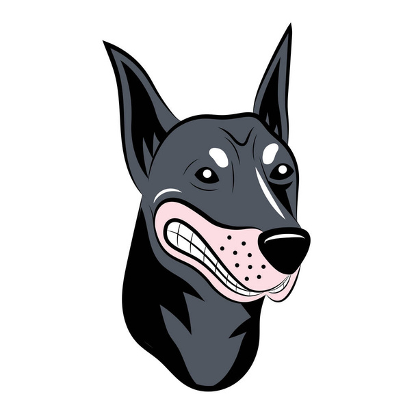 Доберман наклейка для собак
 - Вектор, зображення