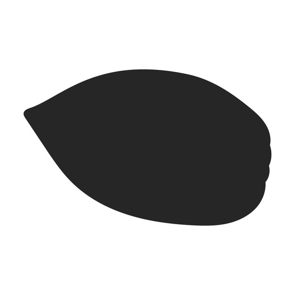 Kakaové boby izolované černé ilustrační ikony. Vektorové ilustrace čokoládové ovoce na bílém pozadí. Vektorová černá ikona kakaové boby. - Vektor, obrázek