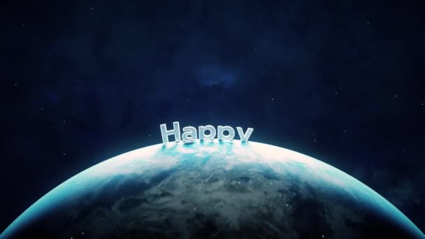розділ обертання Землі з космосу з щасливим новим роком text
 - Кадри, відео