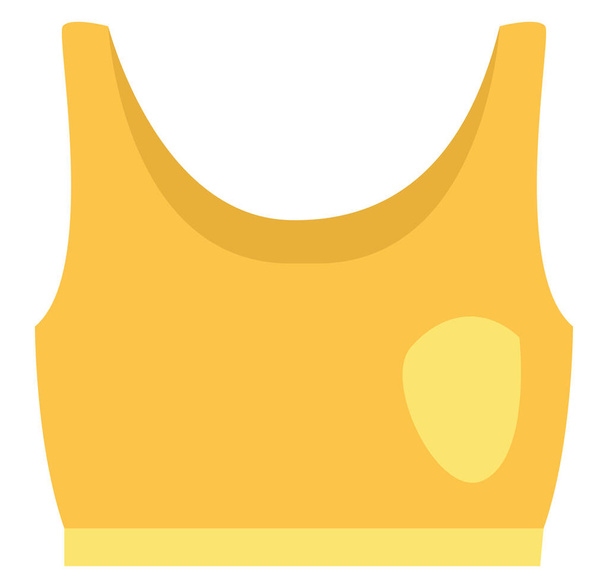 Yellow sports bra, illustration, vector, on a white background. - Vector, Image
