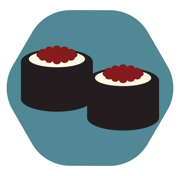 Japanese sushi, illustration, vector, on a white background. - Vector, afbeelding