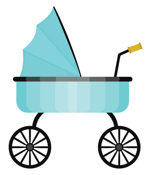 Babywagen, illustratie, vector op een witte achtergrond. - Vector, afbeelding