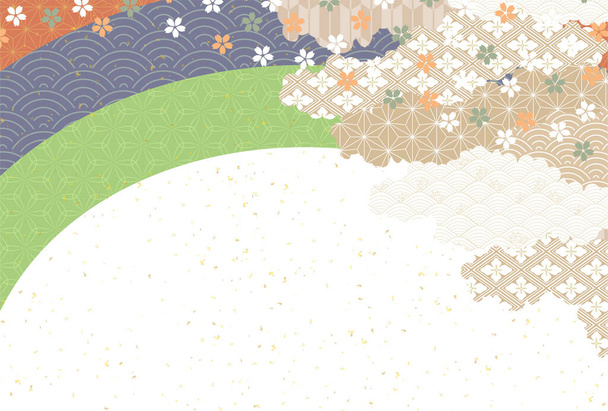 Cherry blossoms Japanese pattern New Year's card background  - Vektor, Bild