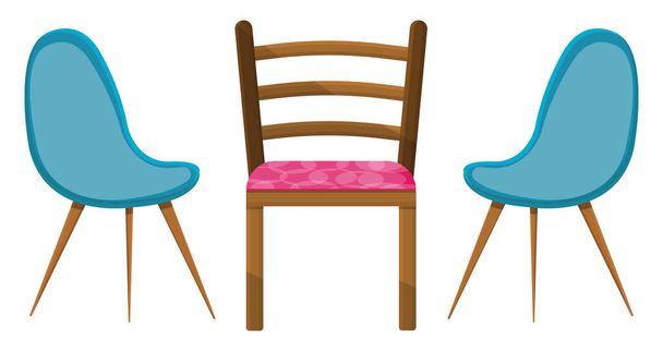 Chairs, illustration, vector on a white background. - Vector, Image