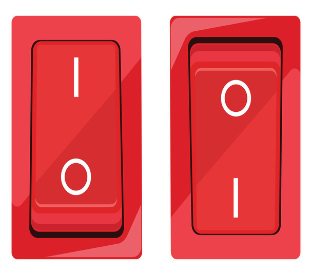 On off switch, illustration, vector on a white background. - Vector, Image
