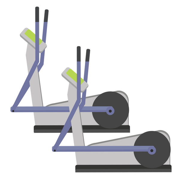 Ciclo de la máquina de gimnasio, ilustración, vector sobre un fondo blanco. - Vector, imagen