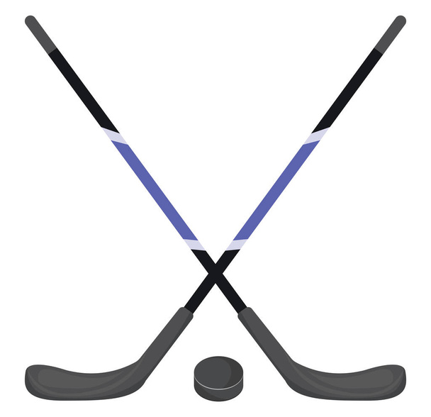 Eishockey mit Puck, Illustration, Vektor auf weißem Hintergrund. - Vektor, Bild