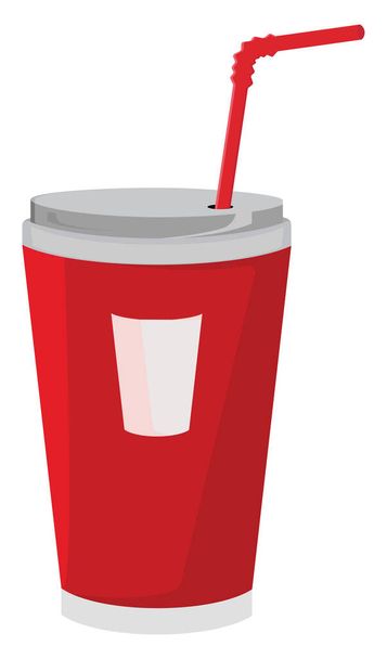 Cup with soda, illustration, vector on a white background. - Vecteur, image