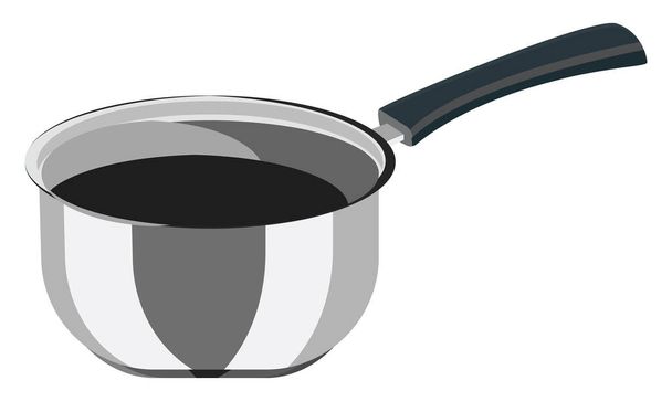 Kitchen sauce pan, illustration, vector on a white background. - Vector, imagen