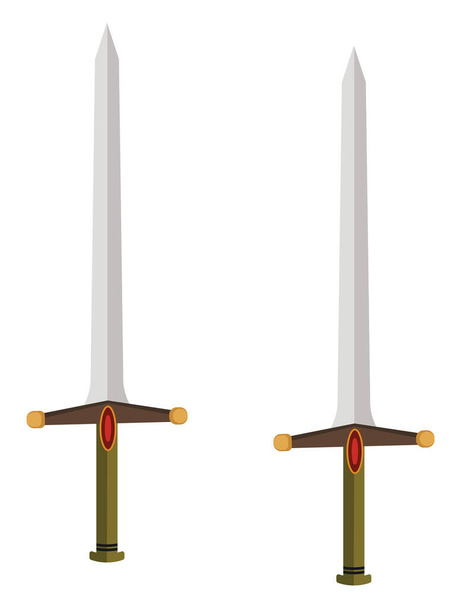 King sword, illustration, vector on a white background. - Vector, Image