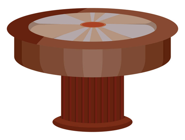 小さな木製のテーブル、イラスト、白い背景のベクトル. - ベクター画像
