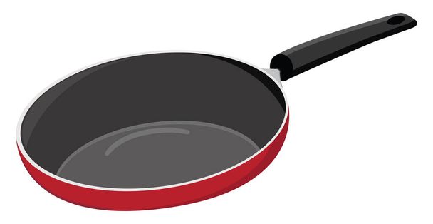 Frying pan, illustration, vector on a white background. - Vector, Image