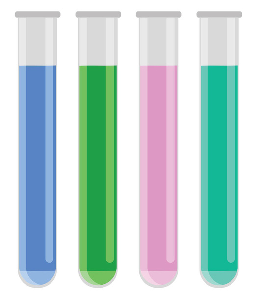 Small test tubes, illustration, vector on a white background. - Vector, Image