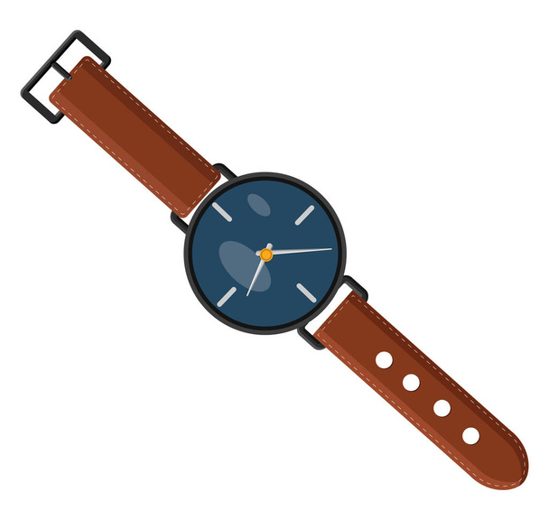 Wrist watch, illustration, vector on a white background. - Wektor, obraz
