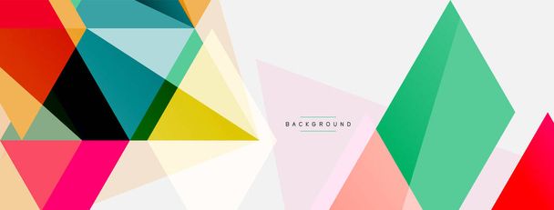 Kleurdriehoeken samenstelling, geometrische abstracte achtergrond. Techno of business concept, patroon voor behang, banner, achtergrond, landing page - Vector, afbeelding