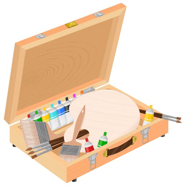 Векторний дизайн коробки для фарби для художників з пластику
 - Вектор, зображення