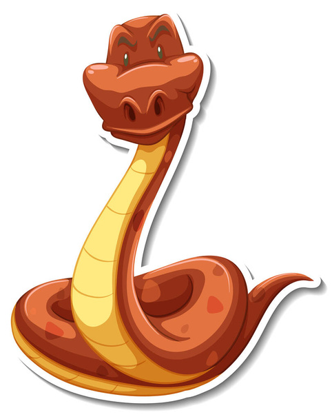 Kígyó rajzfilm karakter fehér háttér illusztráció - Vektor, kép