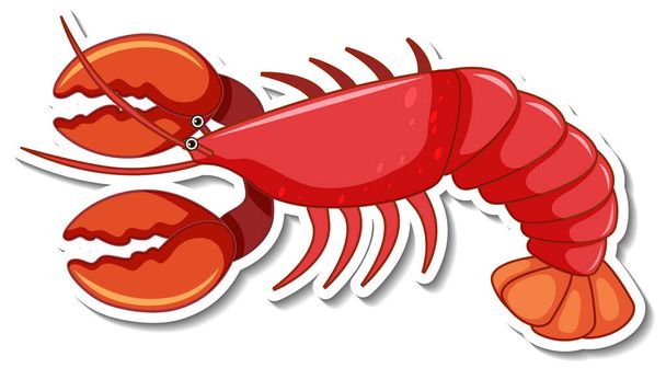 Adesivo cartoni animati aragosta rossa illustrazione - Vettoriali, immagini