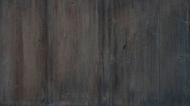 Old brown rustic weathred dark grunge wooden timber table wall floor board texture - wood background banner top view 	 - Фото, изображение