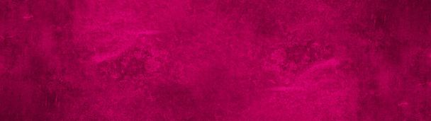 Grunge abstracto oscuro color magenta rosa pintado acuarela piedra papel concreto textura fondo pancarta panorama, vista superior - Foto, Imagen