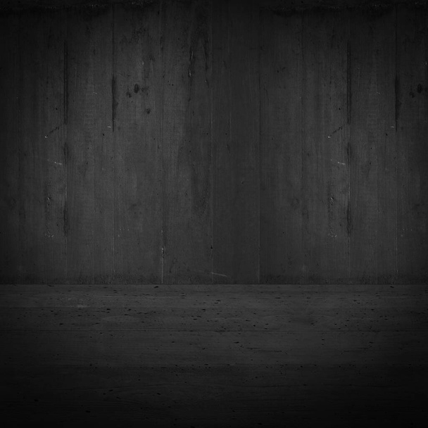 Tmavě černá šedá šedá antracitová betonová betonová dlažba kamenná stěna a podlaha / prázdná 3D studio místnost, interiérová textura pro zobrazovací výrobky, nástěnné pozadí čtvercové - Fotografie, Obrázek