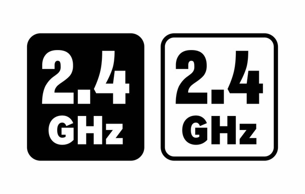 "2.4 GHz" frequency many devices common property information sign - Wektor, obraz