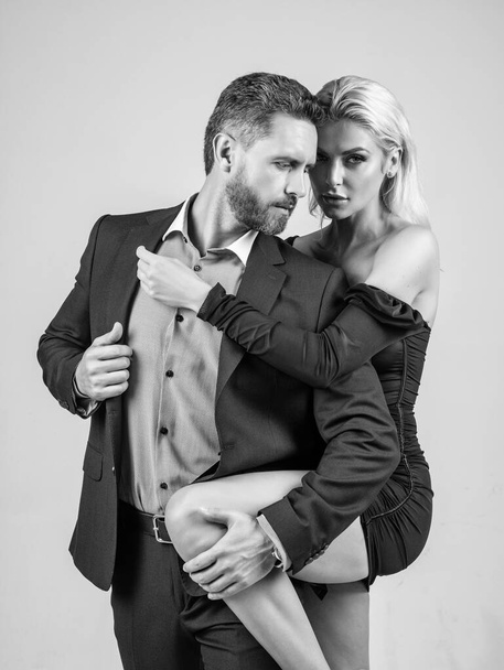 sexy man and woman in love embrace having romantic relations, romance - Foto, afbeelding