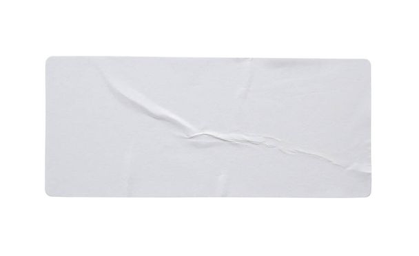 Papier blanc autocollant texture de l'étiquette isolé sur fond blanc - Photo, image