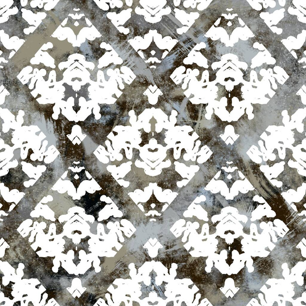 Kusursuz nötr ten ve baskı için beyaz sıkıntılı grungy motif yüzey desen tasarımı - Fotoğraf, Görsel