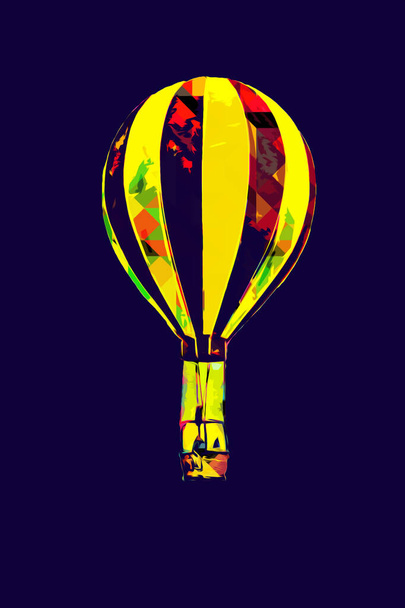 Let na barevný horkovzdušný balón, umění, ilustrace, ročník, retro, starožitnost, model, miniatura - Fotografie, Obrázek