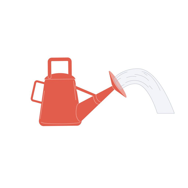 Flat cartoon watering can,organic agricultural vector illustration concept - Vector, Image