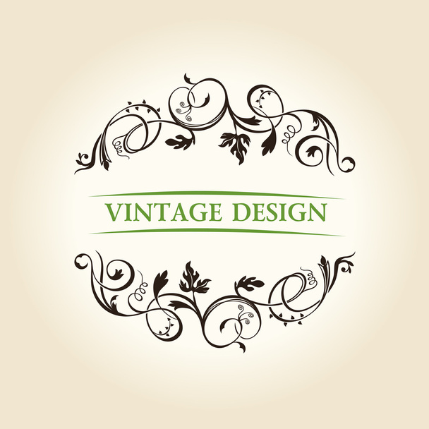 Vintage decor label ornament design emblem - Вектор,изображение