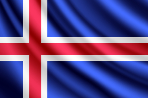 macha flagą z Islandii, wektor - Wektor, obraz