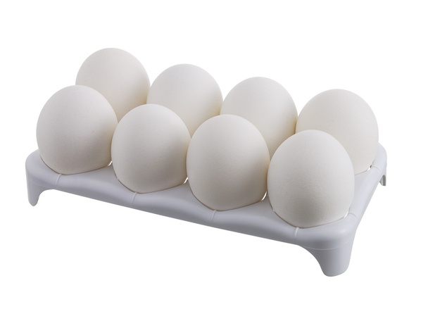 osm bílých vajíček v bílé krabičce - Fotografie, Obrázek