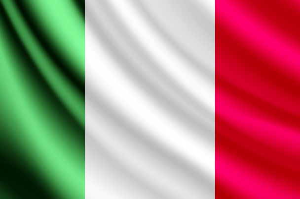 Waving flag of Italy, vector - Vector, Image