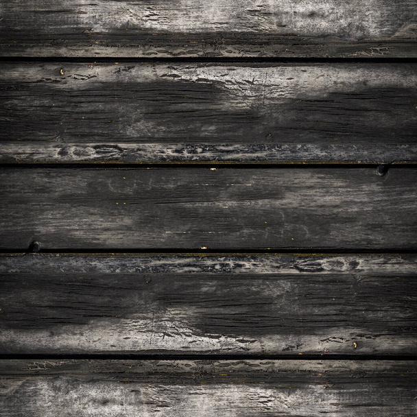 Old brown rustic weathred dark grunge wooden timber table wall floor board texture - wood background square top view  - Photo, Image