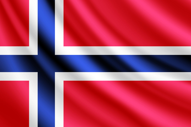 wapperende vlag van Noorwegen, vector - Vector, afbeelding