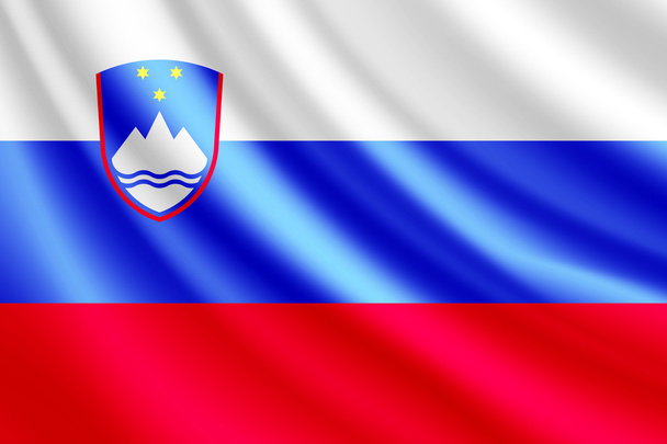 macha flagą Słowenii, wektor - Wektor, obraz